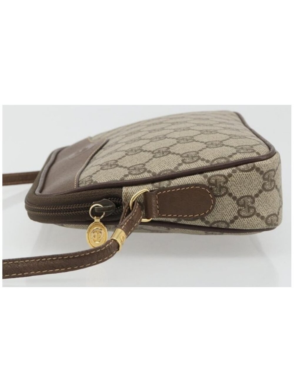 Authentic GUCCI GG Supreme Shoulder Bag PVC Beige Gold - Picture 12 of 16